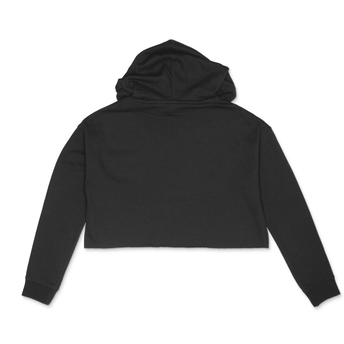 Women's black plain crop hoodie