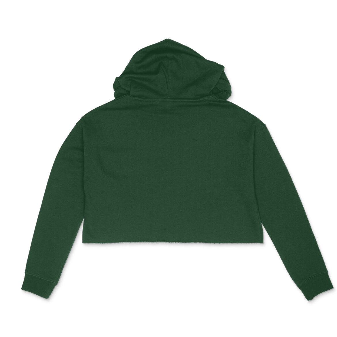 Women's olive green plain crop hoodie