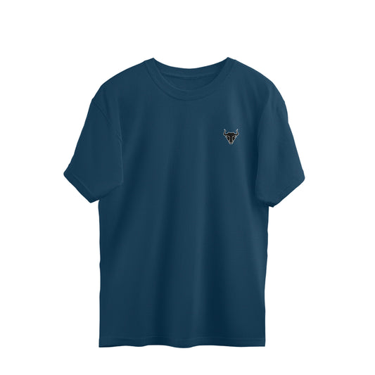 Men's Oversized Navy Blue Plain T-shirt