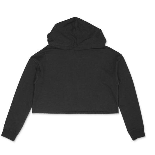Women's black plain crop hoodie