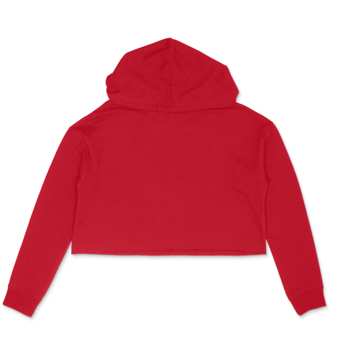 Women's red plain crop hoodie