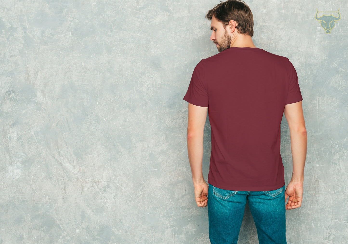 Men's Maroon Plain T-shirt