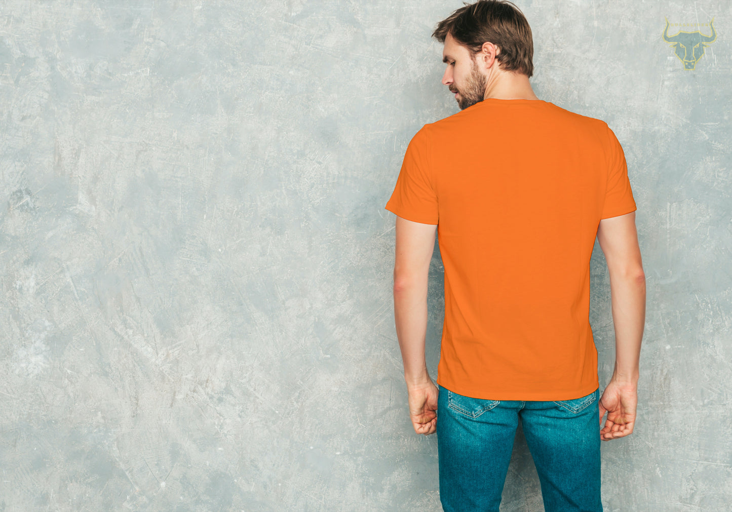 Men's Orange Plain T-shirt