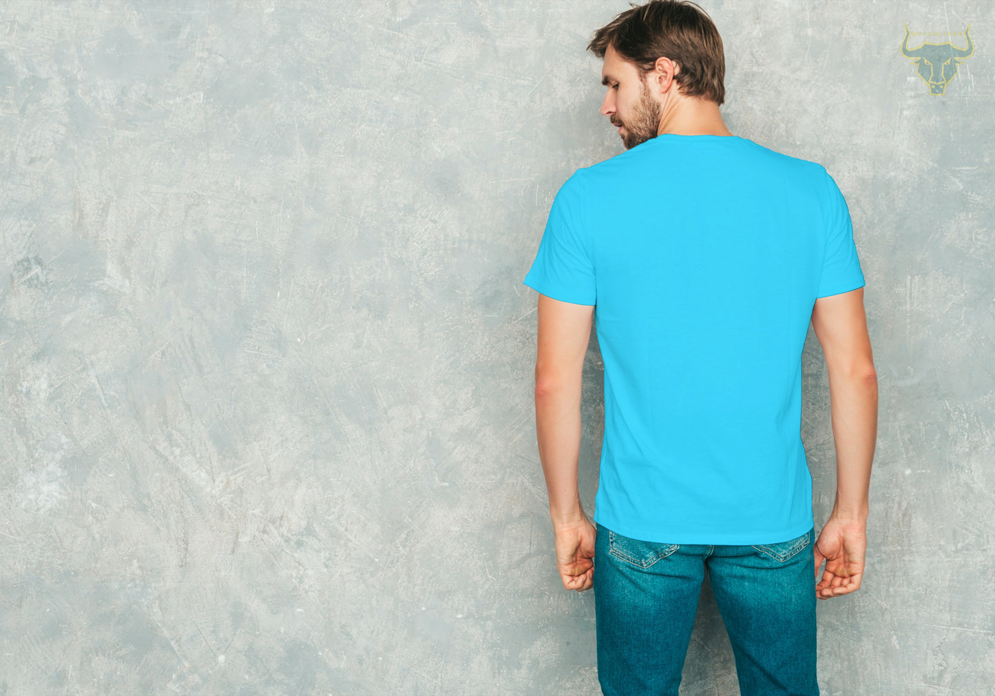 Men's Sky Blue Plain T-shirt