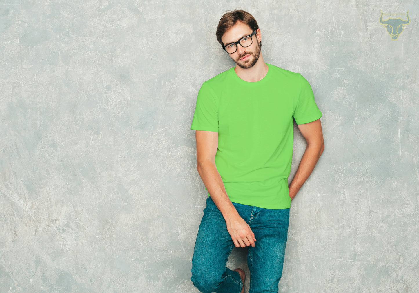 Men's Liril Green Plain T-shirt