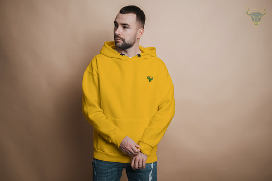 Men's Golden yellow Plain Hoodie