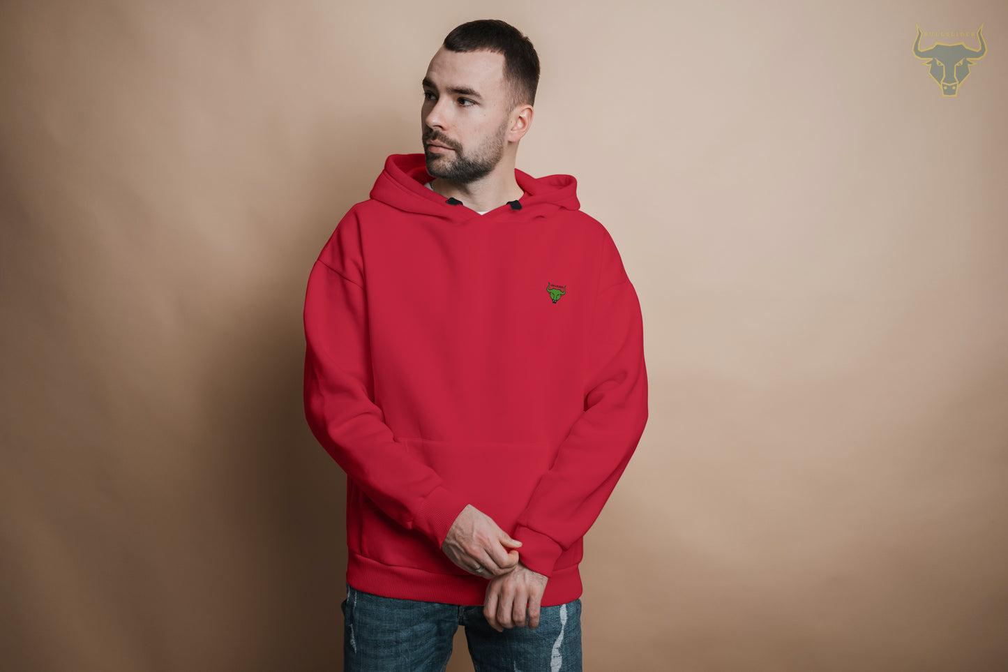 Men's Red Plain Hoodie