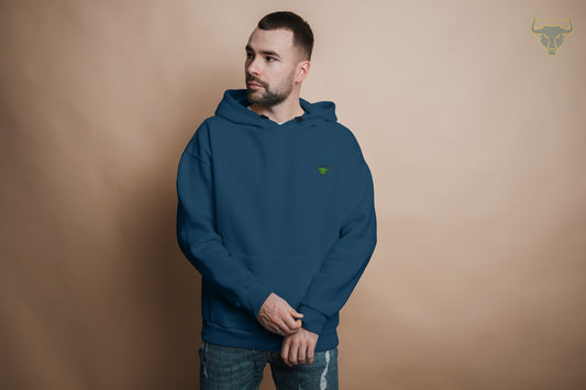 Men's Navy Blue Plain Hoodie