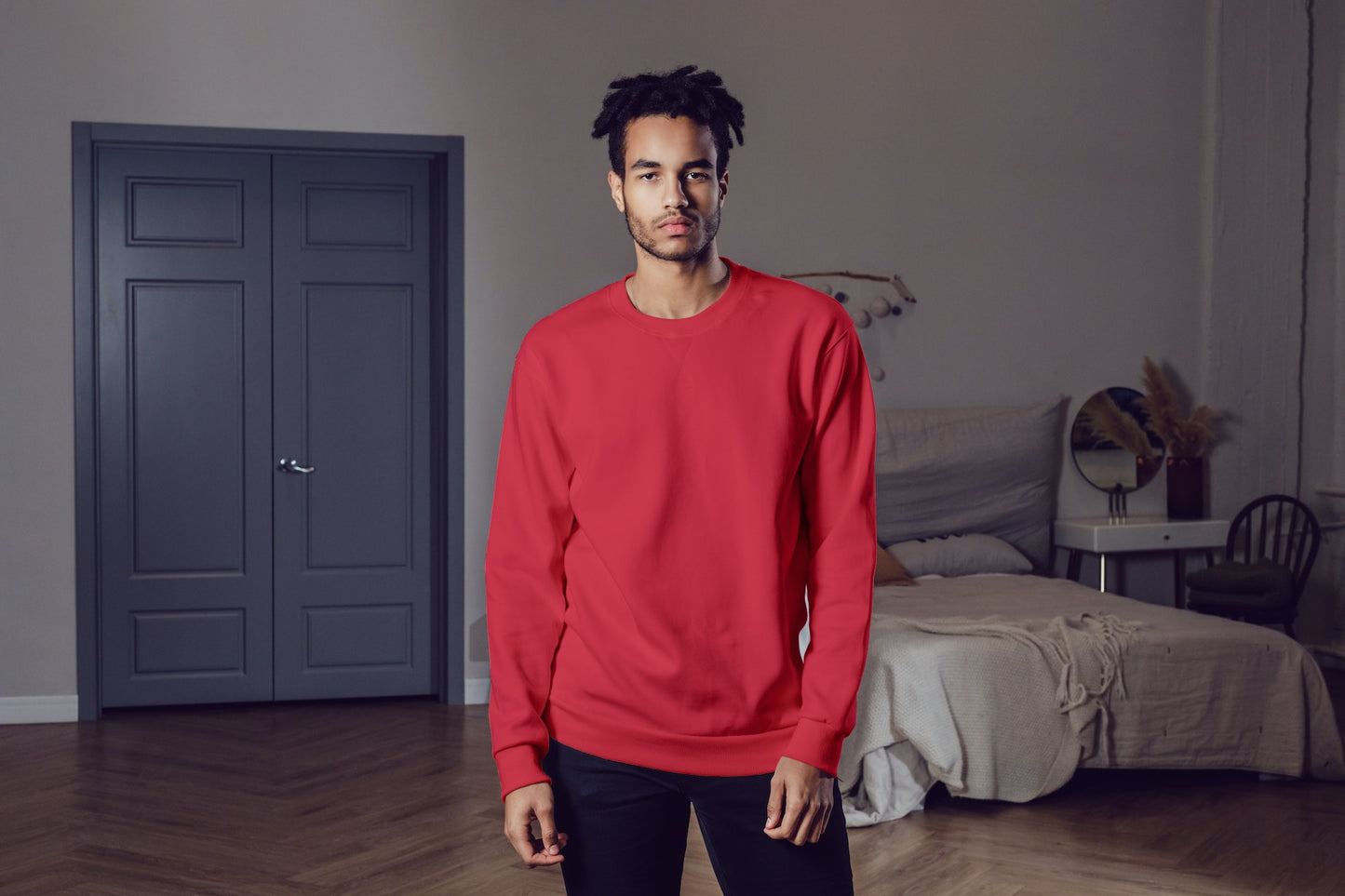 Men's Plain Red Sweatshirt