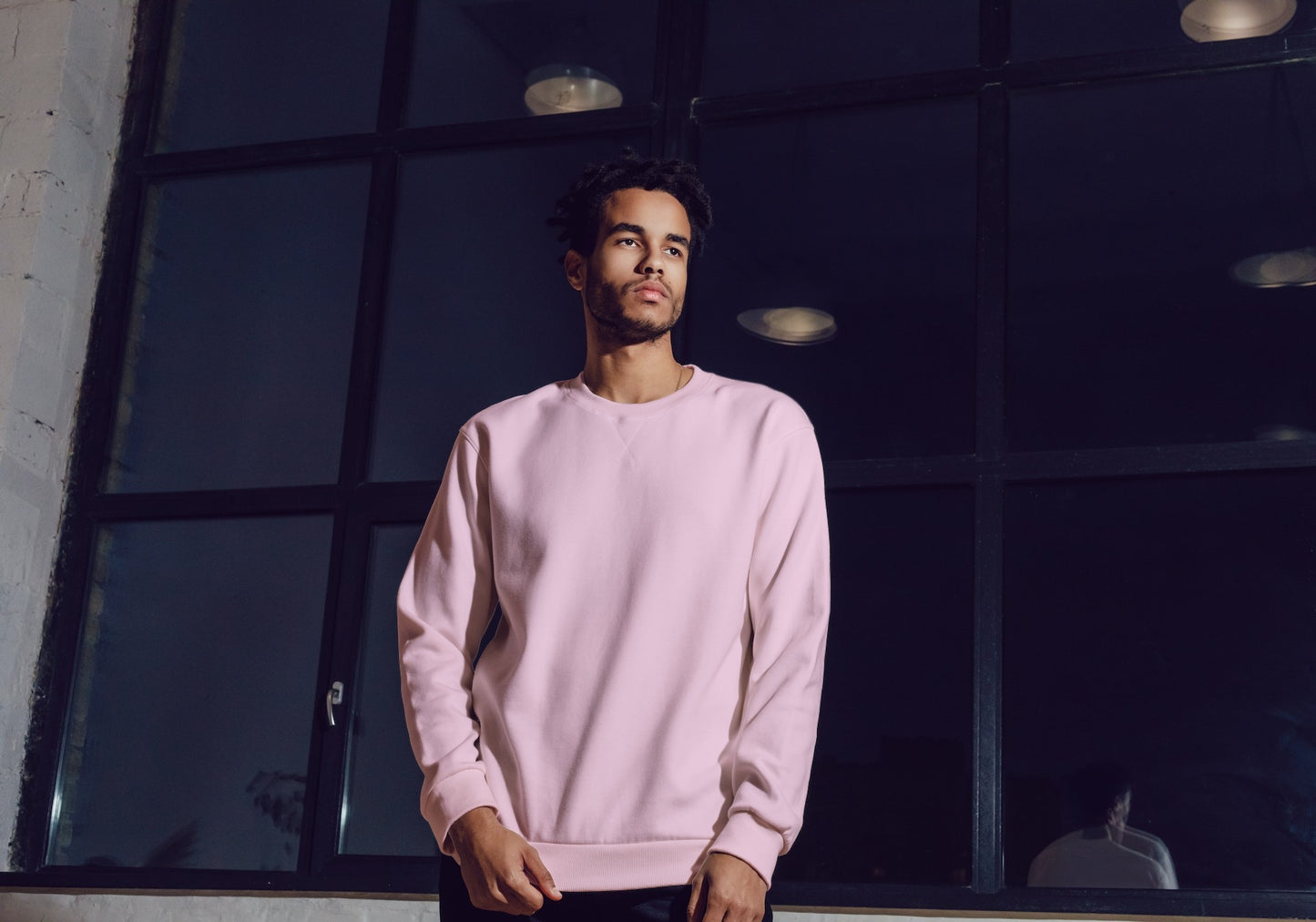 Men's Plain Baby Pink Sweatshirt