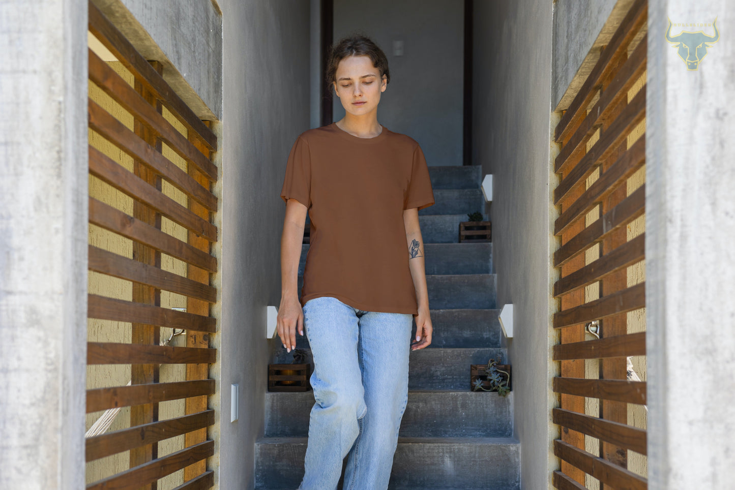Women's Brown Plain T-shirt