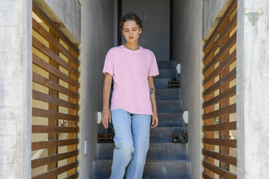 Women's Pink Plain T-shirt