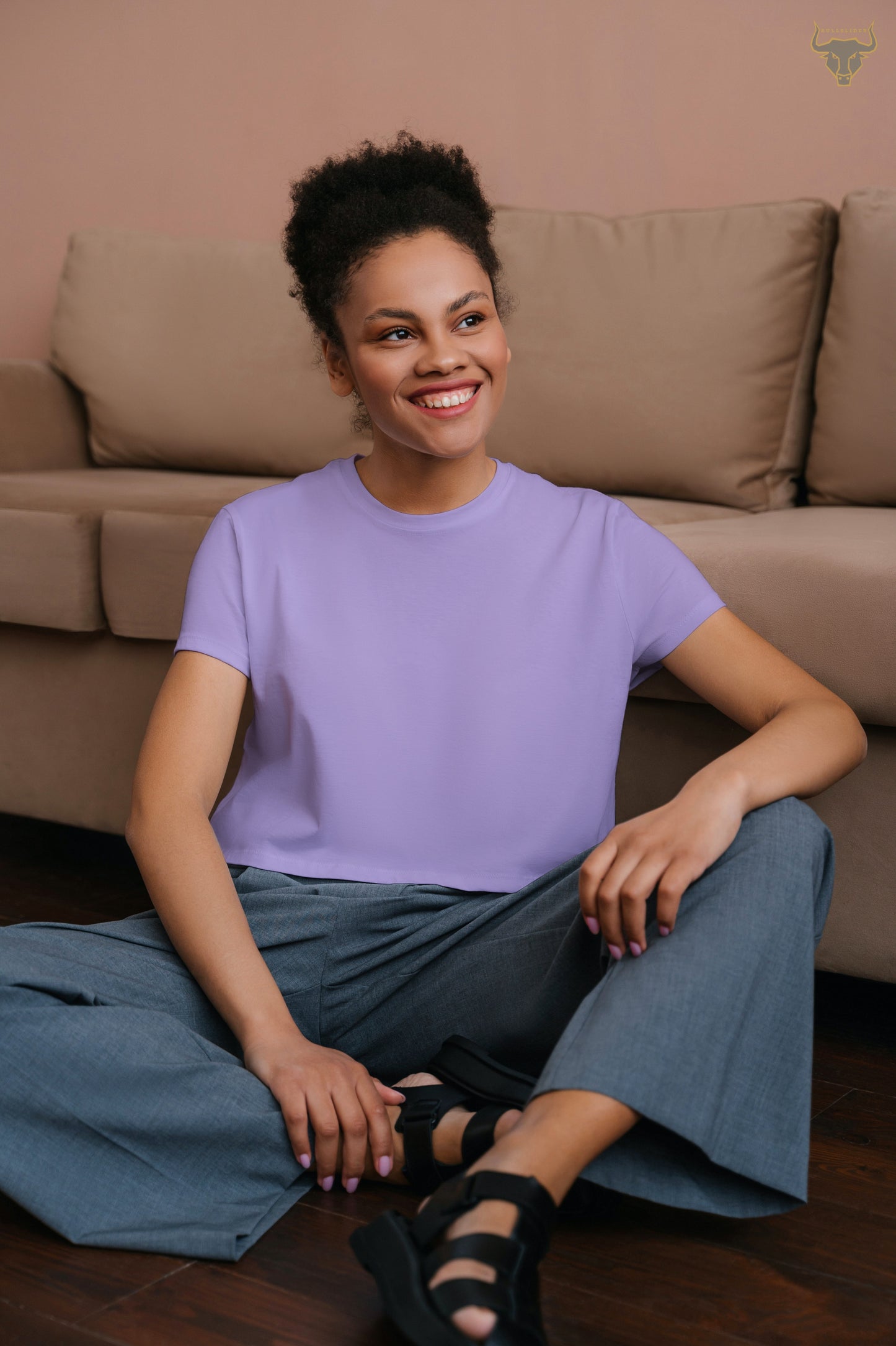 Women's Lavender Plain Crop Top's